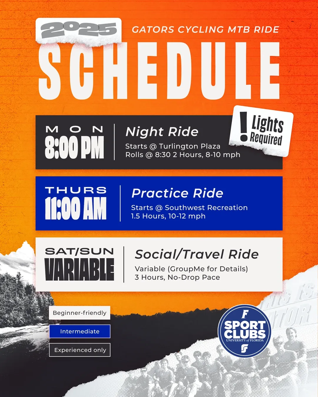 Gators Cycling, mtb schedule